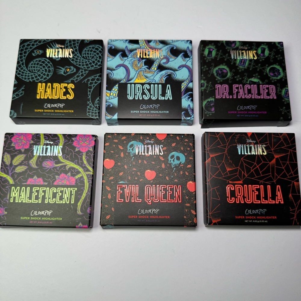 COLOURPOP Disney Villains Misunderstood Super Shock Highlighter Set Brand New